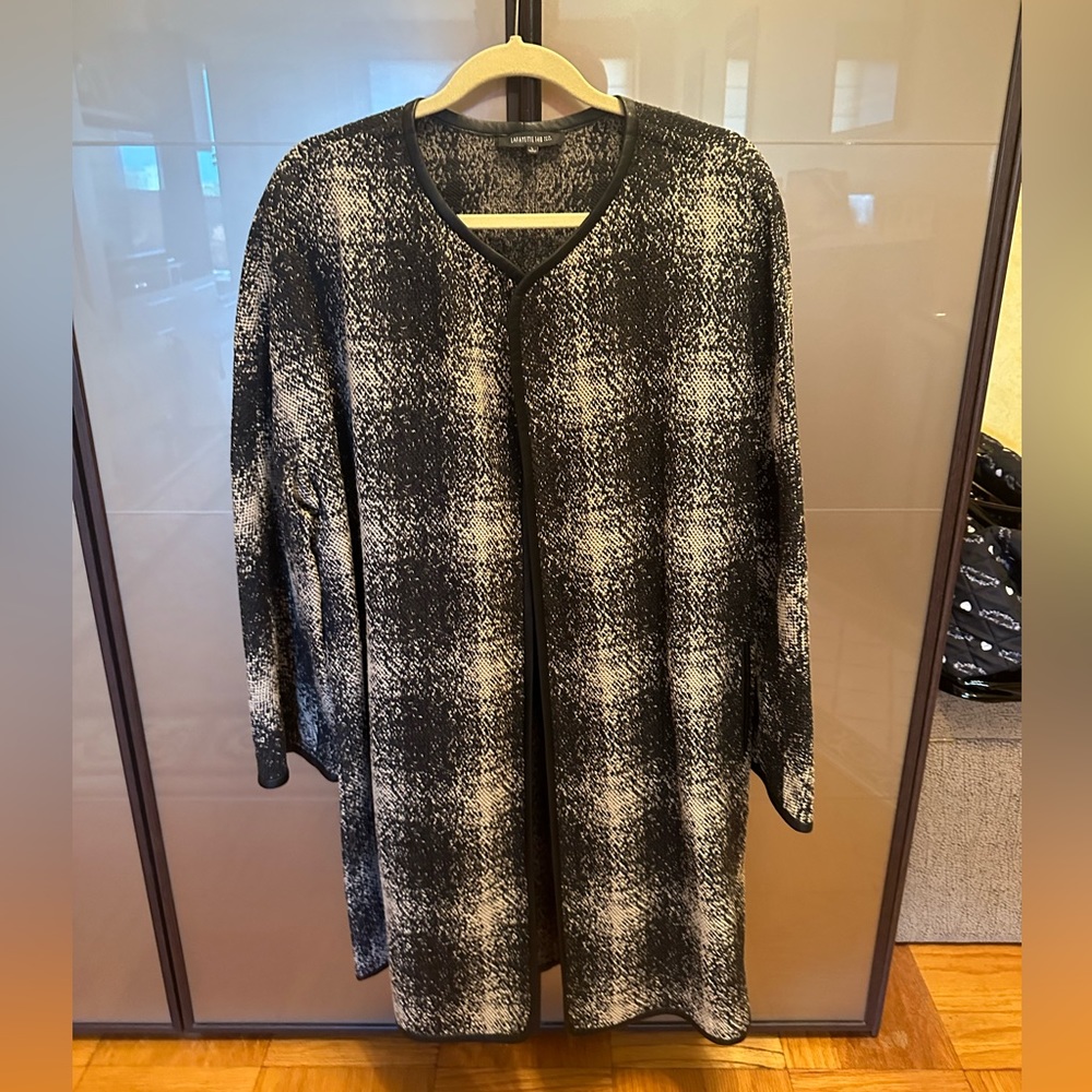 NWOT LAFAYETTE 148 Wool Black Outwear Cardigan Top Coat